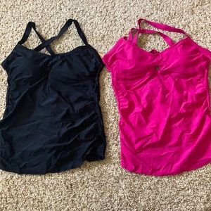 Black and Pink tankini pair